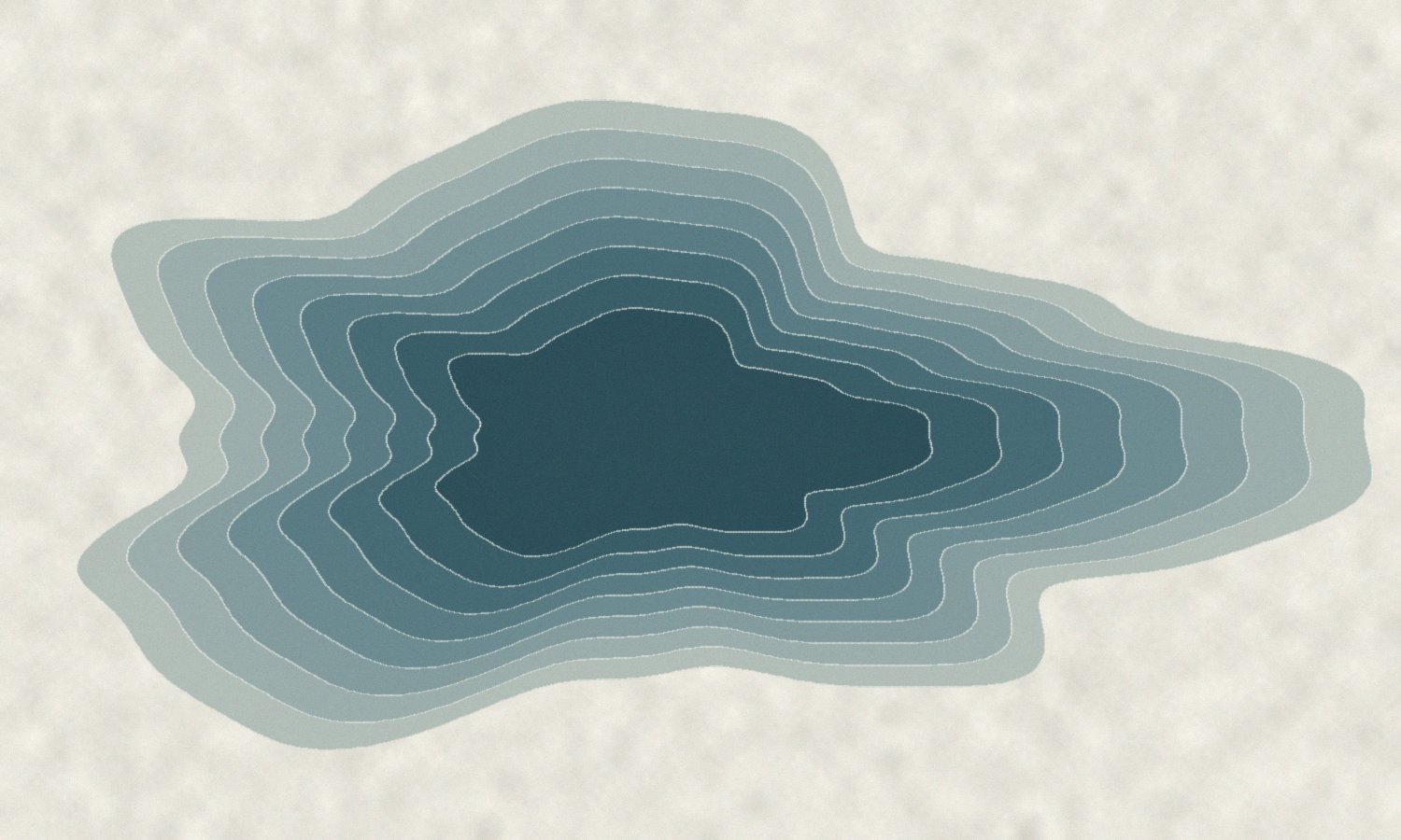 Nested shoreline contours showing a saline lake expanding outward across an alkali flat